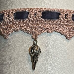 Handcrafted Crochet Choker with Silver Pendant